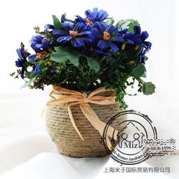 米子家居 黄蓝紫白四色混合绢花，谱写空间里的花语诗篇